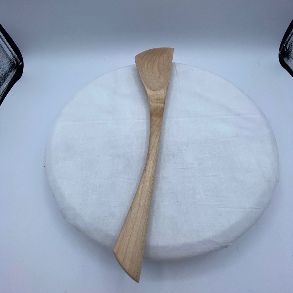 Handcrafted 12in Wooden Stirring Spoon Spatula Natural Grain Maple Smooth